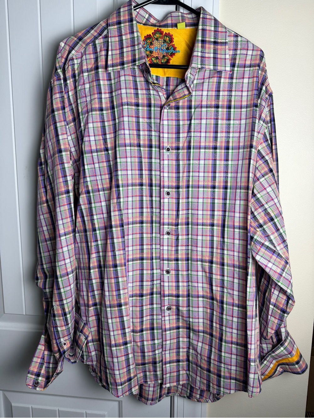 Designer Robert Graham Plaid Dress Shirt BIG & TALL 3XL